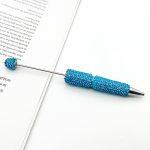 New Solid Color Rhinestone Beaded Pen – Creative DIY Handmade Ballpoint Pen with Exquisite Sparkling Crystals, Perfect Gift