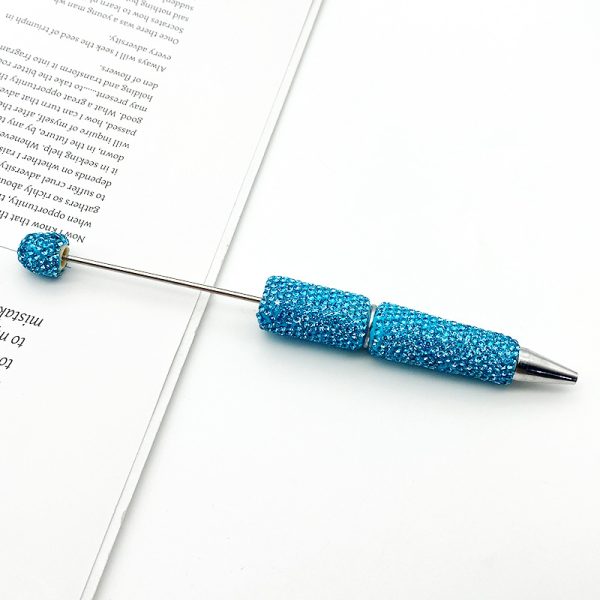 New Solid Color Rhinestone Beaded Pen – Creative DIY Handmade Ballpoint Pen with Exquisite Sparkling Crystals, Perfect Gift