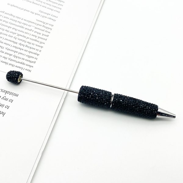 New Solid Color Rhinestone Beaded Pen – Creative DIY Handmade Ballpoint Pen with Exquisite Sparkling Crystals, Perfect Gift