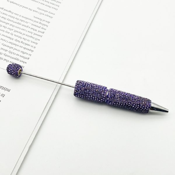 New Solid Color Rhinestone Beaded Pen – Creative DIY Handmade Ballpoint Pen with Exquisite Sparkling Crystals, Perfect Gift