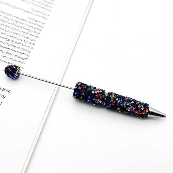 New Solid Color Rhinestone Beaded Pen – Creative DIY Handmade Ballpoint Pen with Exquisite Sparkling Crystals, Perfect Gift