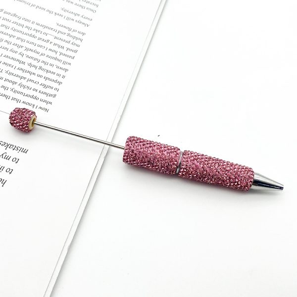 New Solid Color Rhinestone Beaded Pen – Creative DIY Handmade Ballpoint Pen with Exquisite Sparkling Crystals, Perfect Gift