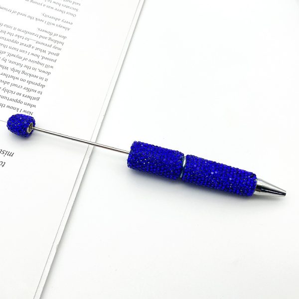 New Solid Color Rhinestone Beaded Pen – Creative DIY Handmade Ballpoint Pen with Exquisite Sparkling Crystals, Perfect Gift