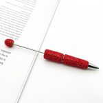 New Solid Color Rhinestone Beaded Pen – Creative DIY Handmade Ballpoint Pen with Exquisite Sparkling Crystals, Perfect Gift