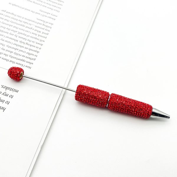New Solid Color Rhinestone Beaded Pen – Creative DIY Handmade Ballpoint Pen with Exquisite Sparkling Crystals, Perfect Gift