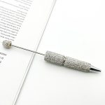 New Solid Color Rhinestone Beaded Pen – Creative DIY Handmade Ballpoint Pen with Exquisite Sparkling Crystals, Perfect Gift