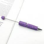 New Solid Color Rhinestone Beaded Pen – Creative DIY Handmade Ballpoint Pen with Exquisite Sparkling Crystals, Perfect Gift