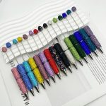 New Solid Color Rhinestone Beaded Pen – Creative DIY Handmade Ballpoint Pen with Exquisite Sparkling Crystals, Perfect Gift
